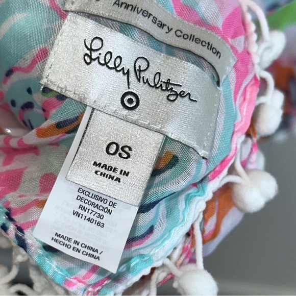 Lilly Pullitzer Target Nosey Posie Scarf With Pom Poms Swim Cover-Up - Picture 5 of 9